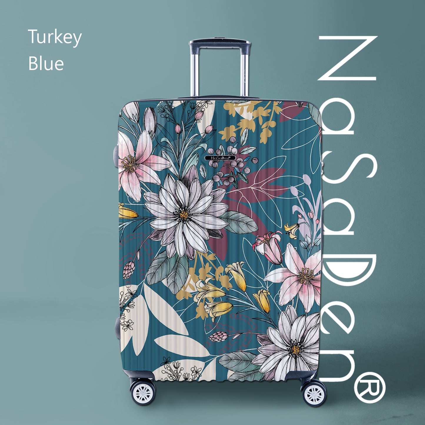 【NaSaDen】Turkey Blue Limited Pattern Printed 22" Carry on / 26" / 29" Checked Zipper Luggage