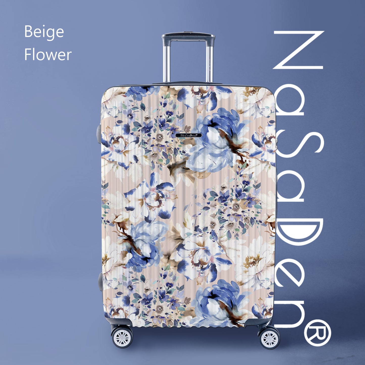 【NaSaDen】Beige Flower Limited Pattern Printed 22" Carry on / 26" / 29" Checked Zipper Luggage