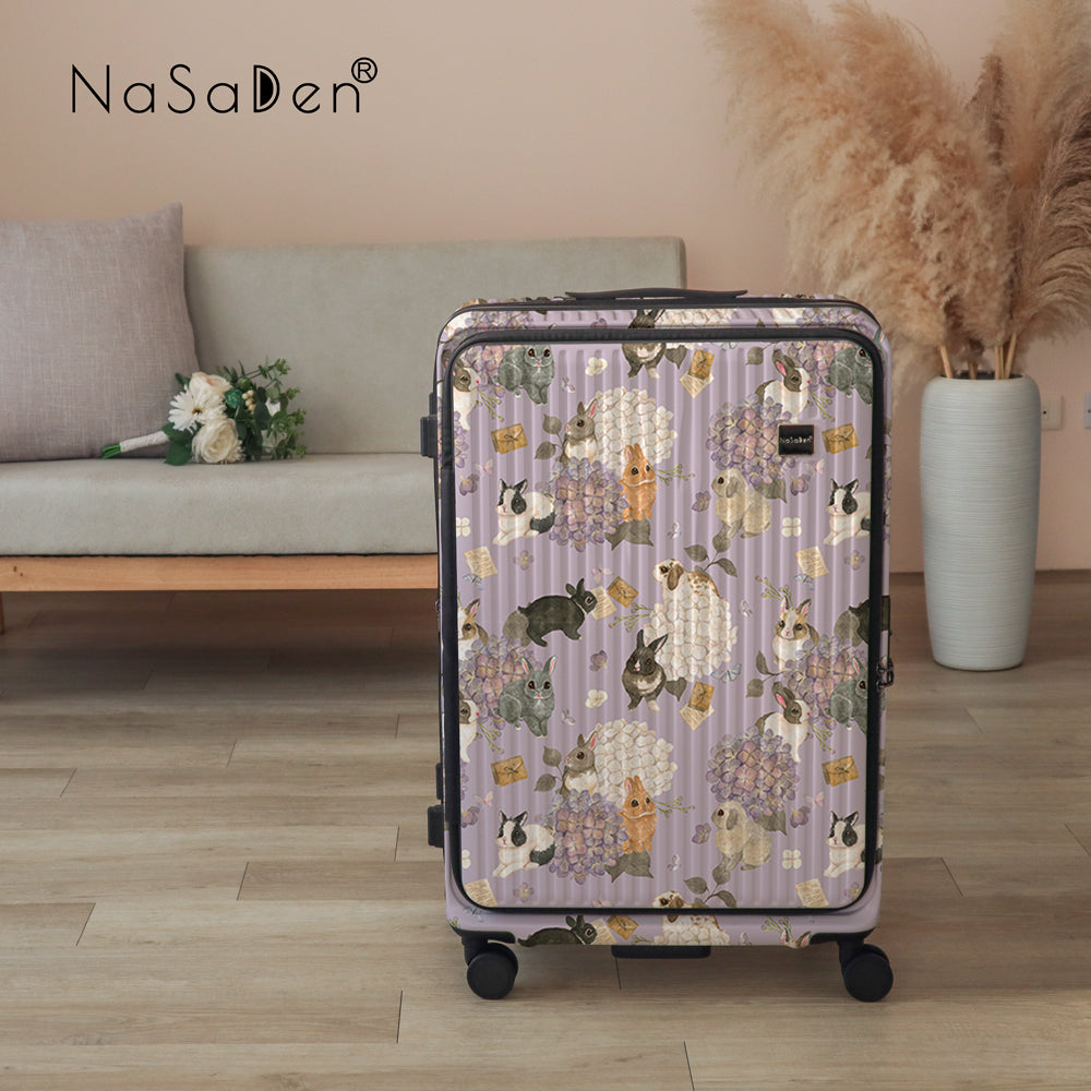 【NaSaDen】Rhein Series Green Rabbit 25"/29" Front Opening Luggage