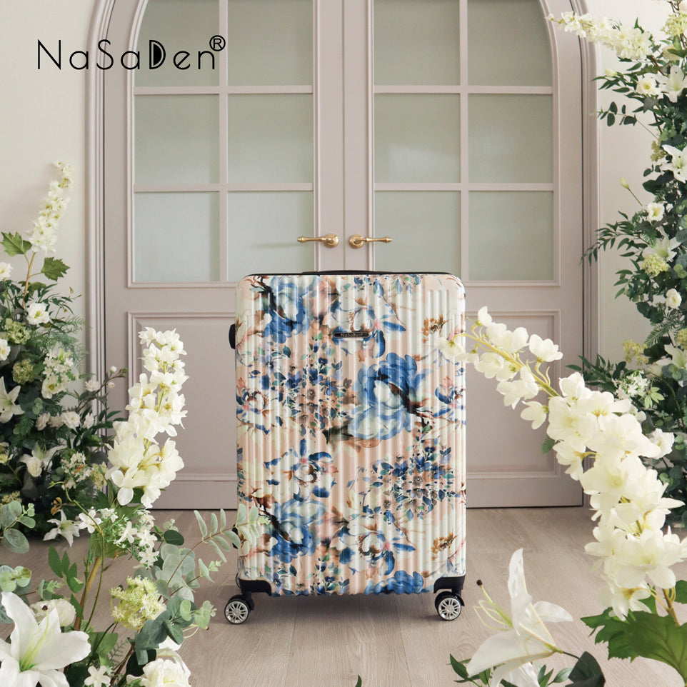 【NaSaDen】Beige Flower Limited Pattern Printed 22" Carry on / 26" / 29" Checked Zipper Luggage