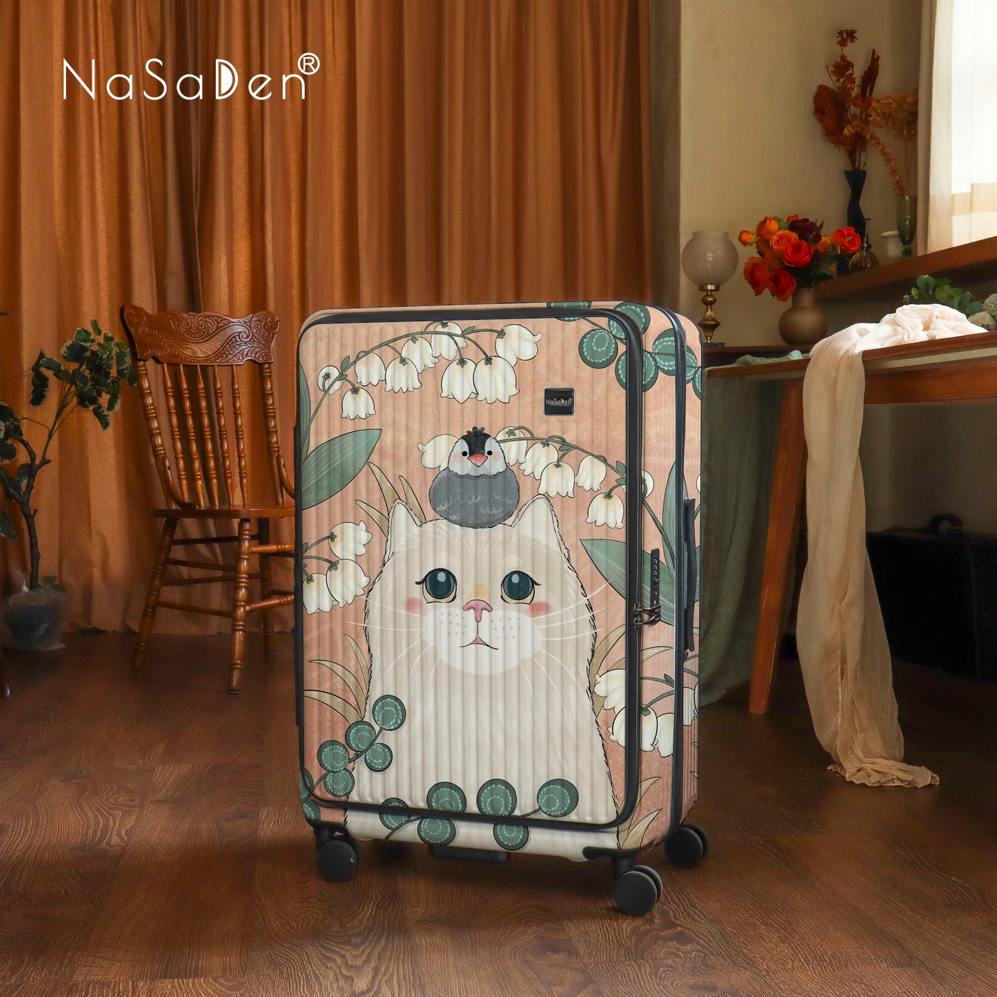 【NaSaDen】Rhein Series Green Rabbit 25"/29" Front Opening Luggage