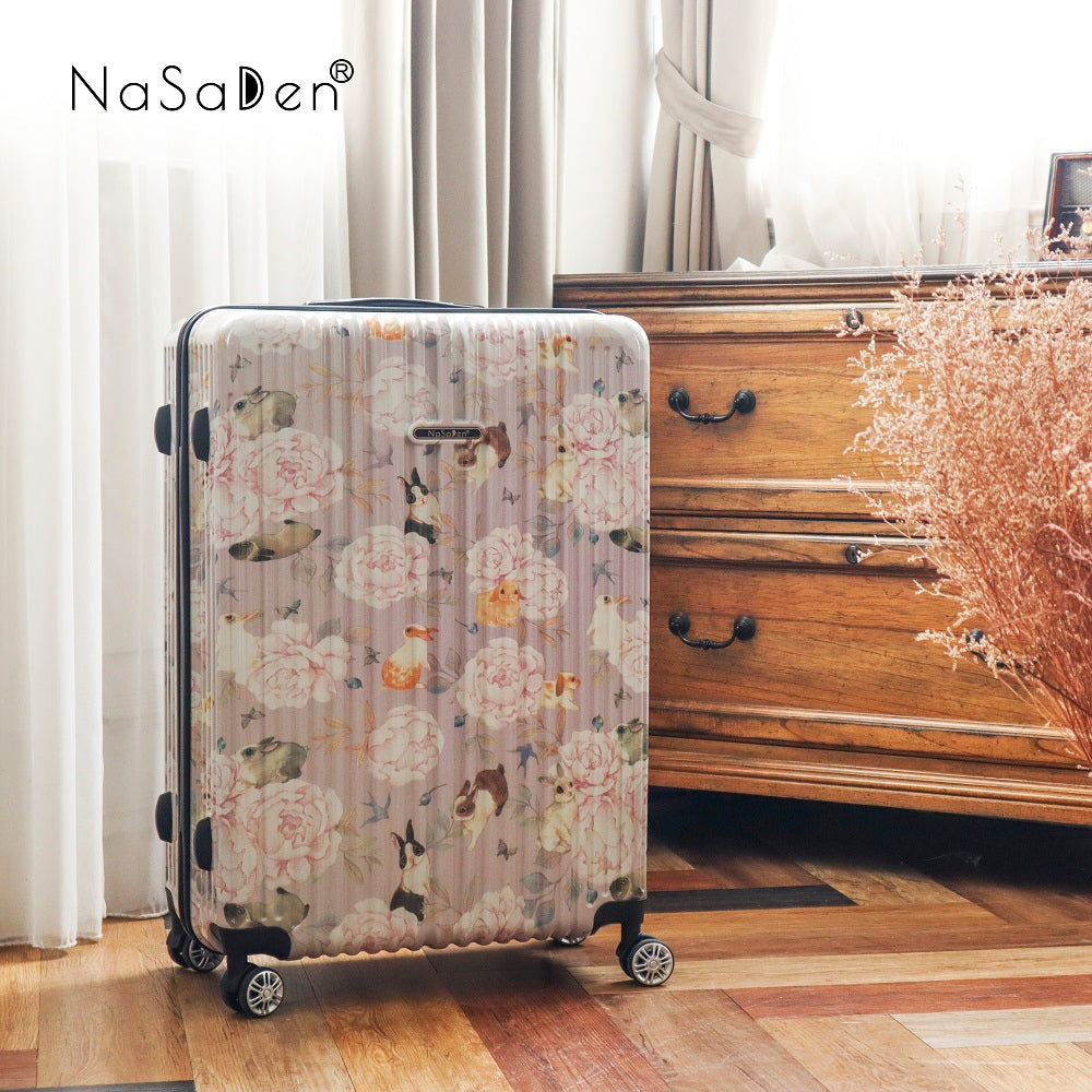 【NaSaDen】Purple Rabbits Limited Pattern Printed 22" Carry on / 26" / 29" Checked Zipper Luggage