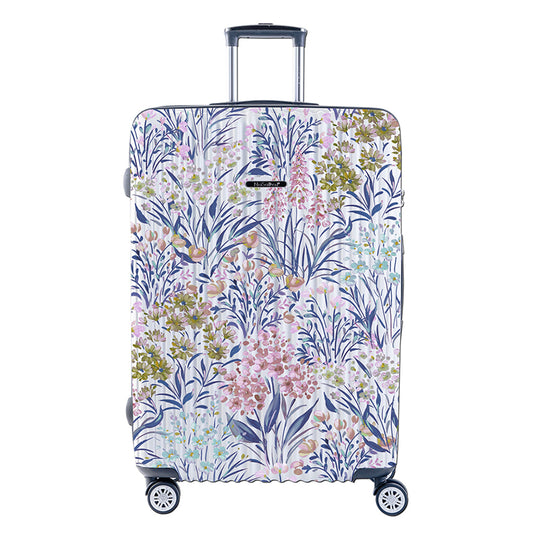 【NaSaDen】White Flower Limited Pattern Printed 22" Carry on / 26" / 29" Checked Zipper Luggage
