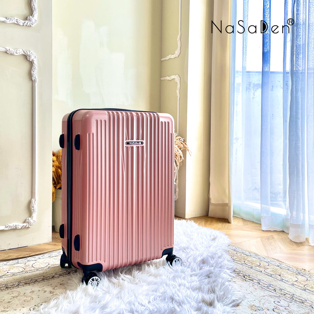 【NaSaDen】Classic Crystal Pink 22" Carry-on / 26" / 29" Checked Zipper Luggage