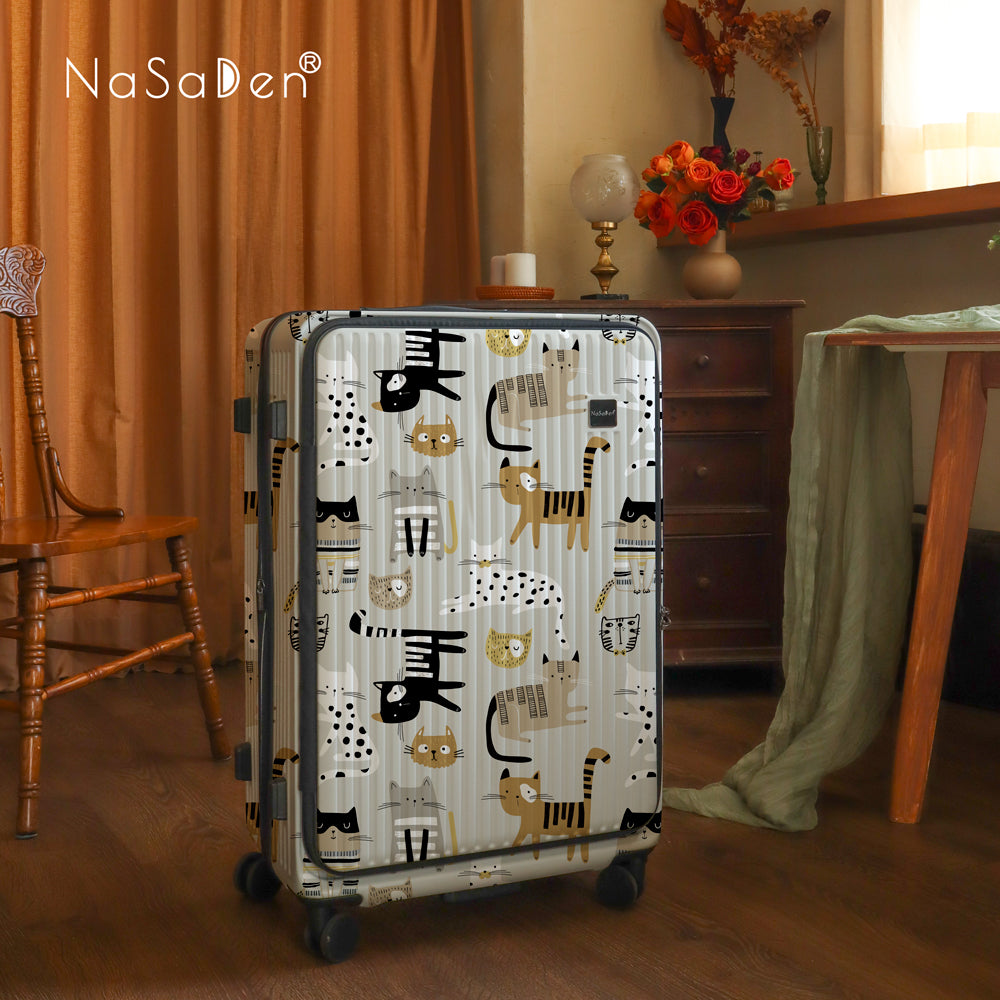 【NaSaDen】Rhein Series Stripe Cat 25" / 29" Front Opening Luggage