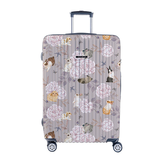 【NaSaDen】Purple Rabbits Limited Pattern Printed 22" Carry on / 26" / 29" Checked Zipper Luggage