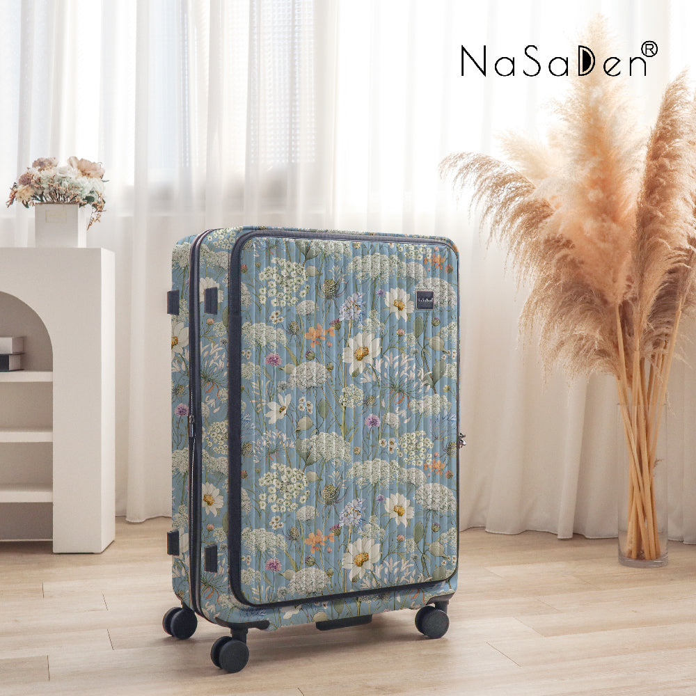 【NaSaDen】Rhein Series Salvia Blue 25" / 29"  Front Opening Luggage