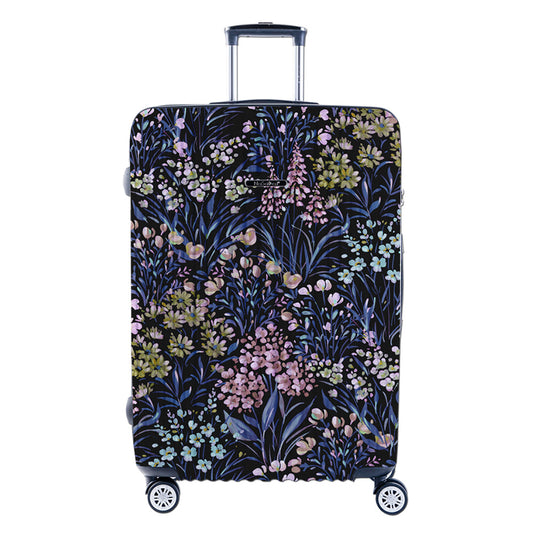 NaSaDen [ Black Flower ] 22" Carry on /26" Checked/ 29" Checked Zipper Luggage