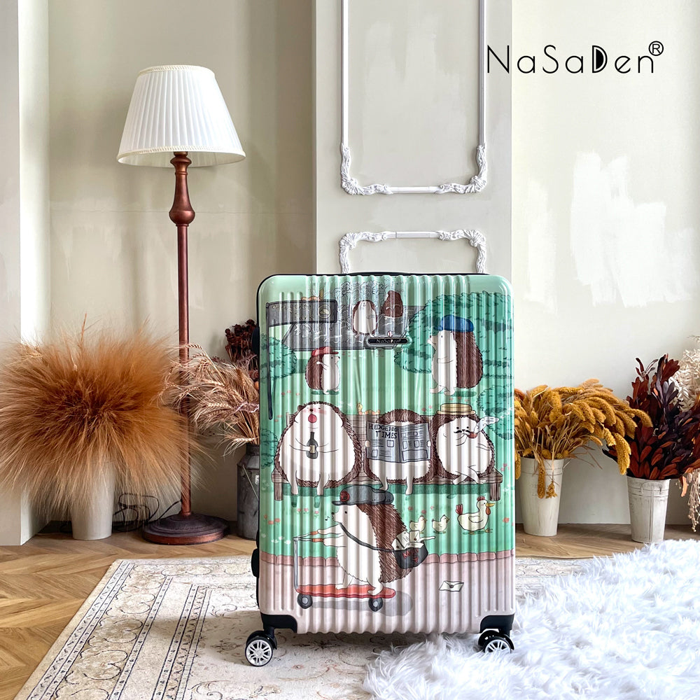 NaSaDen [Hedgehog Park] 29" Checked Zipper Luggage