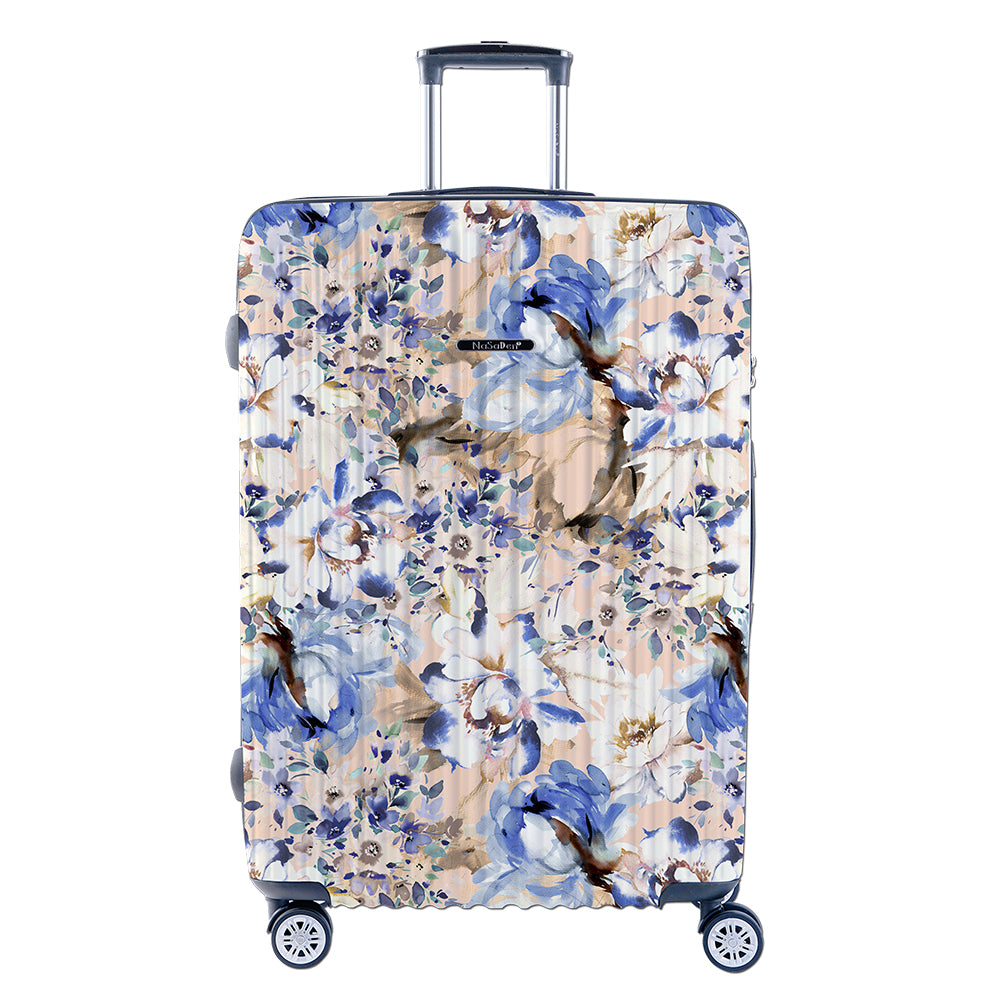 【NaSaDen】Beige Flower Limited Pattern Printed 22" Carry on / 26" / 29" Checked Zipper Luggage