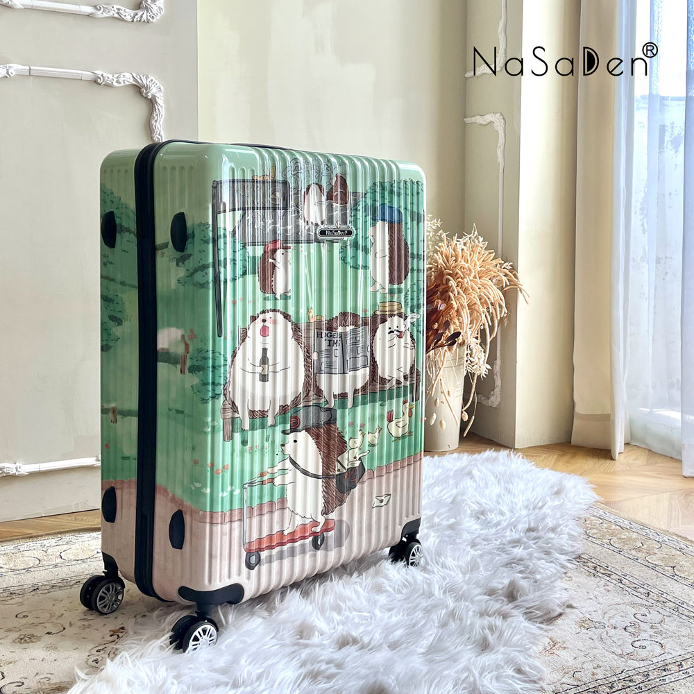 NaSaDen [Hedgehog Park] 29" Checked Zipper Luggage