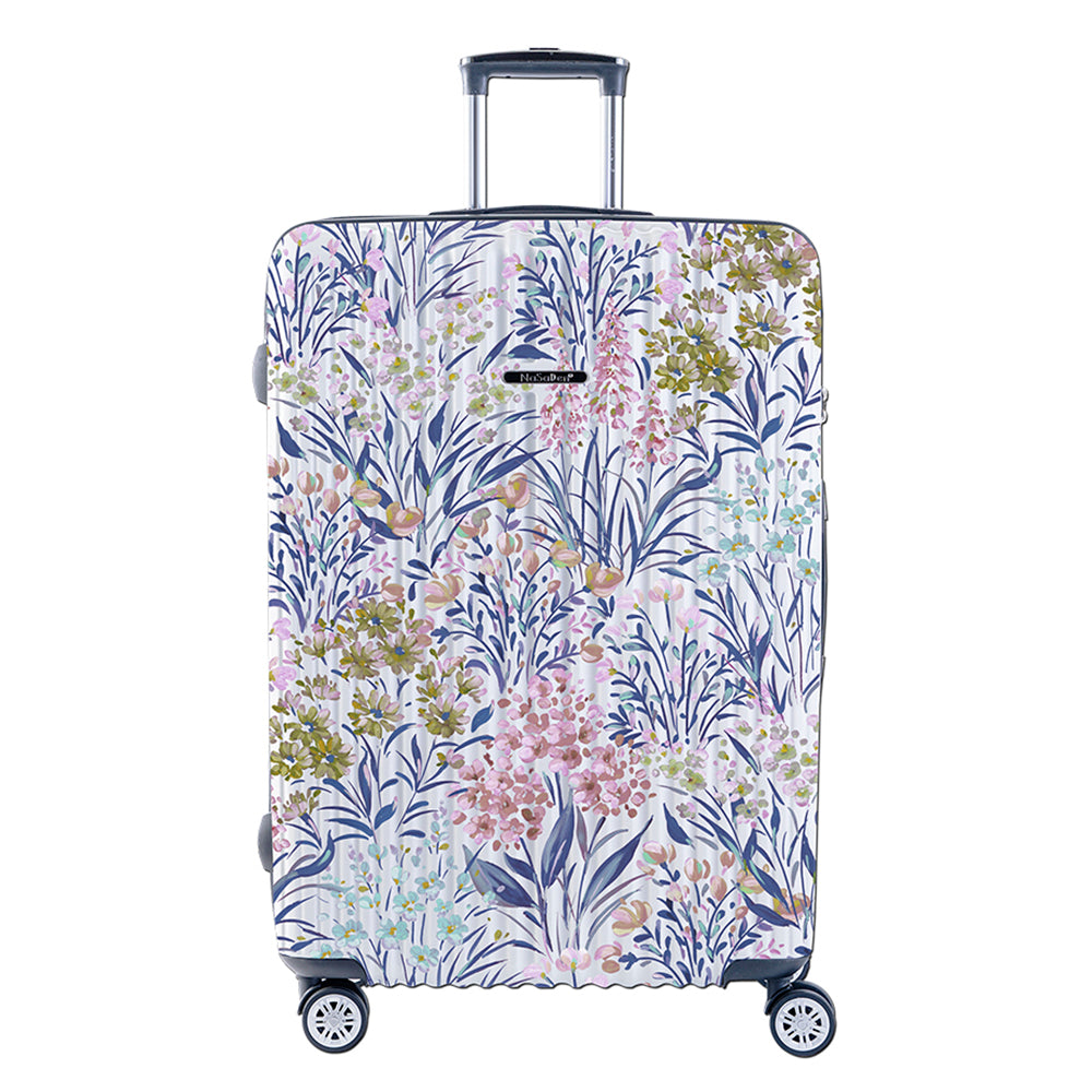 NaSaDen [ White Flower ] 22" Carry on/ 26" Checked/ 29" Checked Zipper Luggage