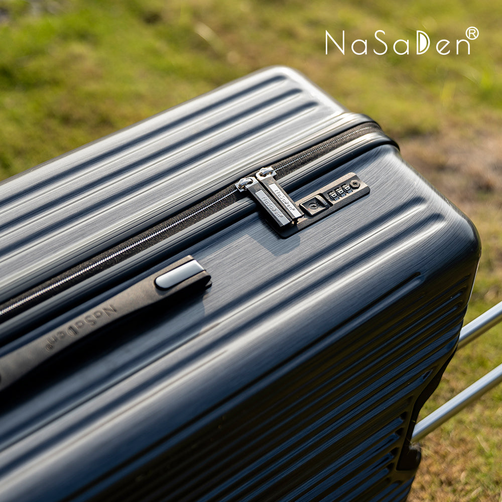 NaSaDen [ Northan Black ] 22" Carry on/26" Checked Zipper Luggage