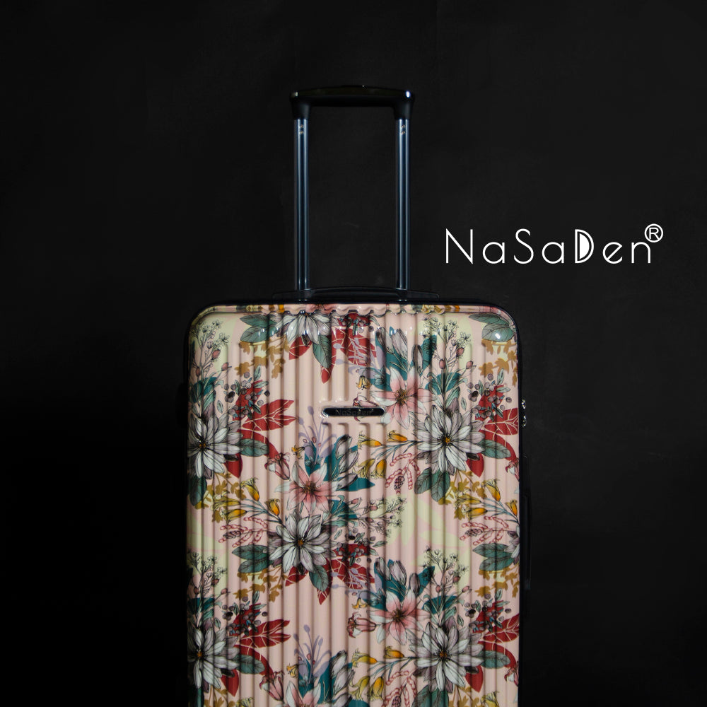 NaSaDen [ Floral Pink ] 22" Carry on/ 26" Checked/ 29" Checked Zipper Luggage
