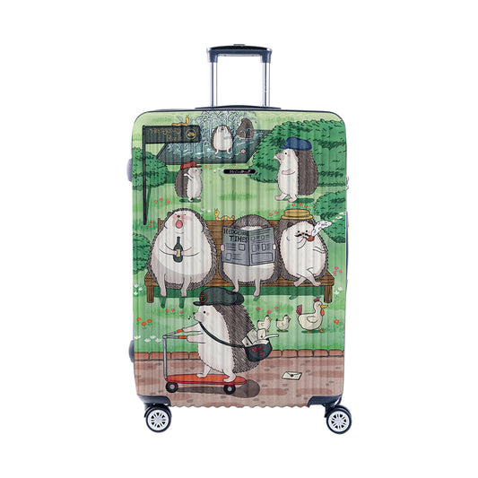 NaSaDen [Hedgehog Park] 29" Checked Zipper Luggage