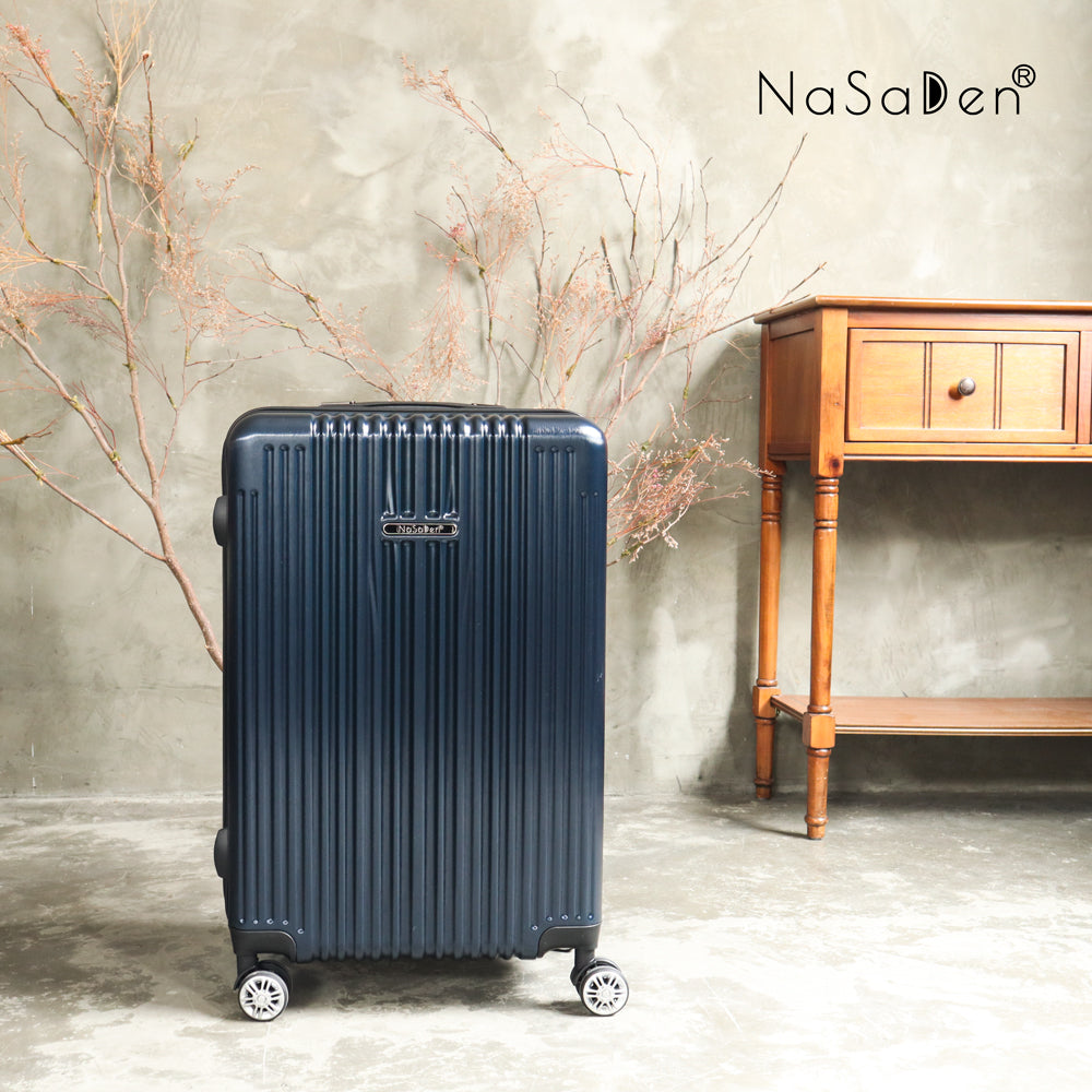 NaSaDen [ Gentle Blue ]  26" Checked/ 29" Checked Zipper Luggage In Stock