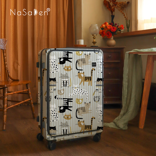 【NaSaDen】Rhein Series Stripe Cat 25" / 29"  Front Opening Luggage