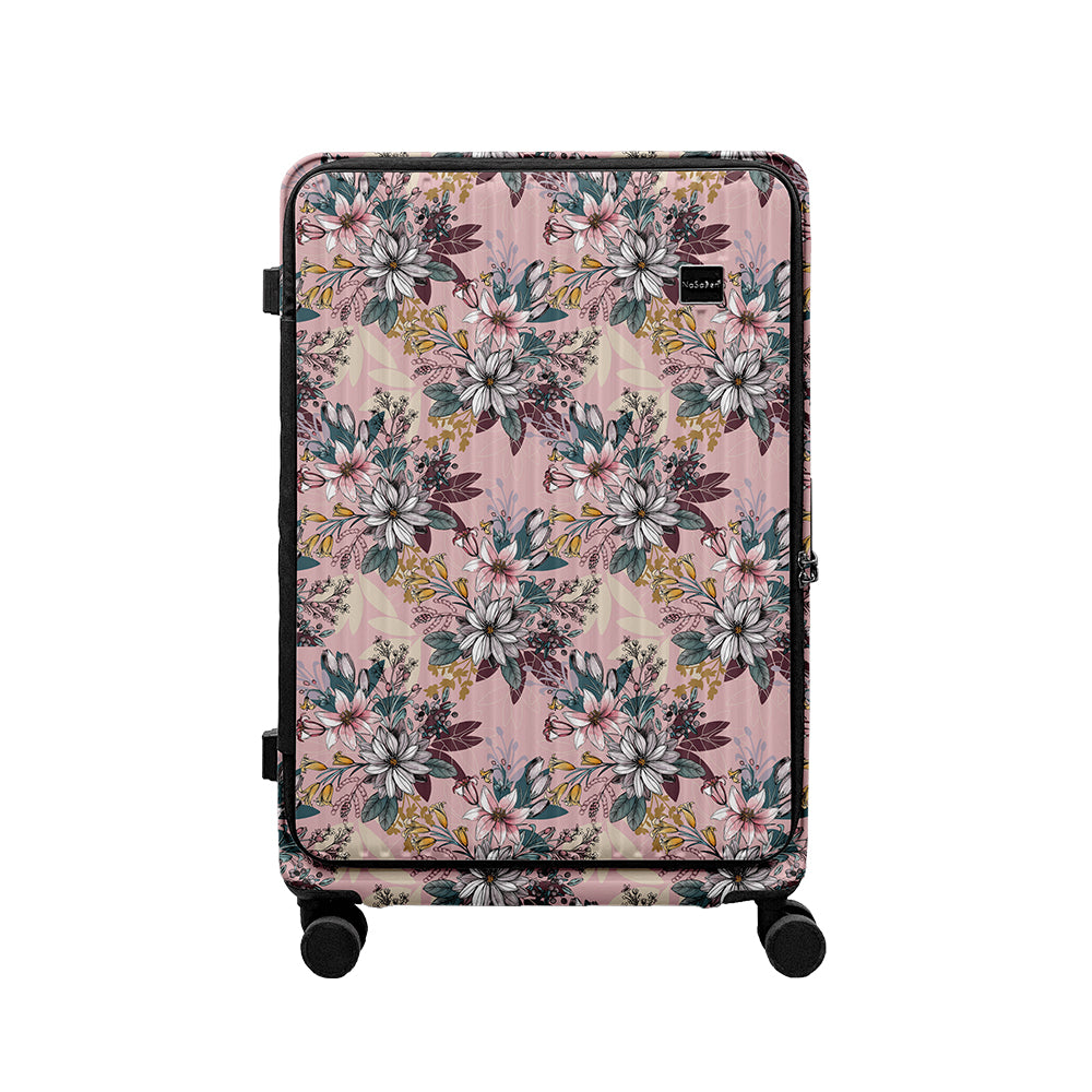 【NaSaDen】Rhein Series Pink Flower 25" / 29"  Front Opening Luggage
