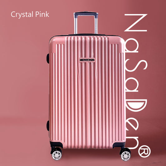 【NaSaDen】Classic Crystal Pink 22" Carry-on / 26" / 29" Checked Zipper Luggage