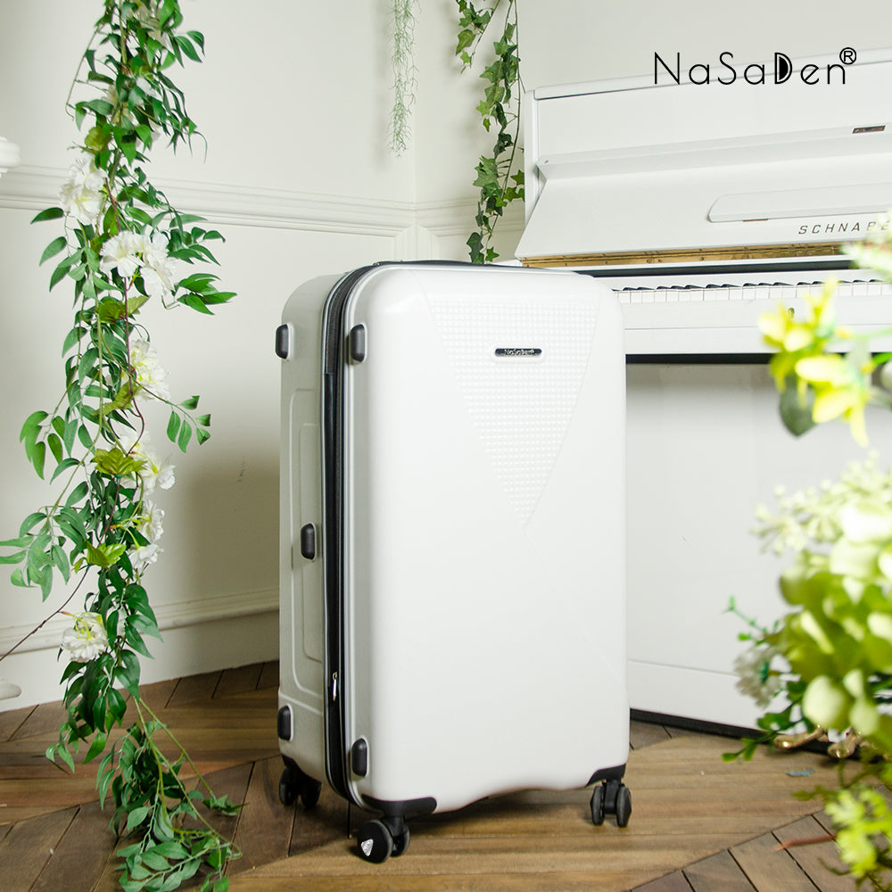 NaSaDen Hohenzollern Series Limited Edition [Arctic White/Rose Gold] 29" Pickup extendable suitcase/ Large checked luggage